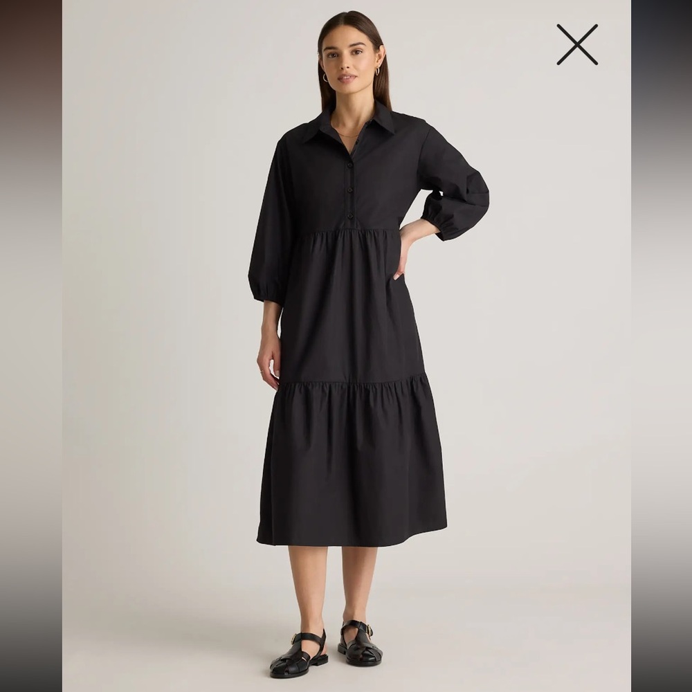 Quince NWT tags 100% Organic Cotton Poplin Midi Tunic Dress